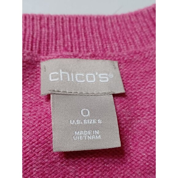 Chicos Peace Love Chic Pink Sweater Size S Nylon Rayon Cashmere Blend - Picture 6 of 8